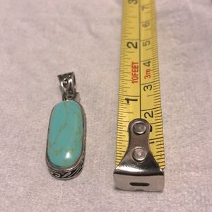 Real silver & real turquoise pendant